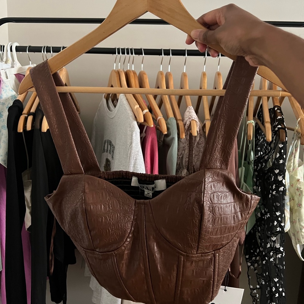 Brown Leather Top